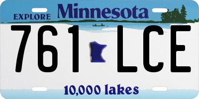 MN license plate 761LCE