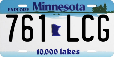 MN license plate 761LCG