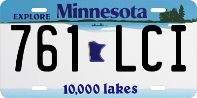 MN license plate 761LCI