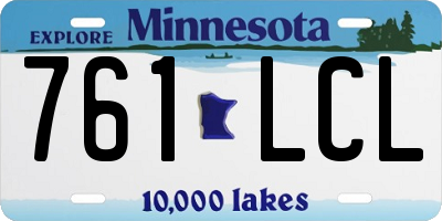 MN license plate 761LCL