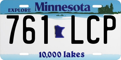 MN license plate 761LCP