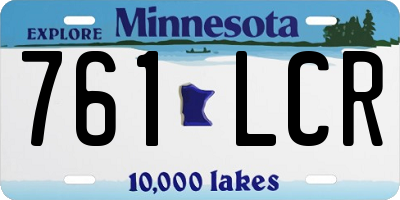 MN license plate 761LCR