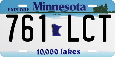 MN license plate 761LCT