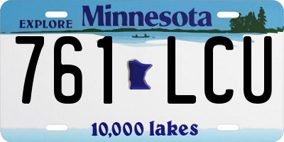 MN license plate 761LCU