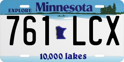 MN license plate 761LCX