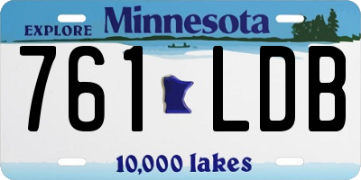 MN license plate 761LDB