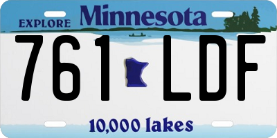 MN license plate 761LDF