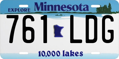 MN license plate 761LDG