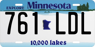 MN license plate 761LDL