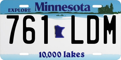 MN license plate 761LDM