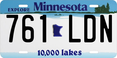 MN license plate 761LDN