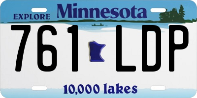 MN license plate 761LDP