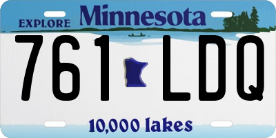 MN license plate 761LDQ