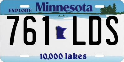 MN license plate 761LDS