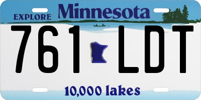 MN license plate 761LDT