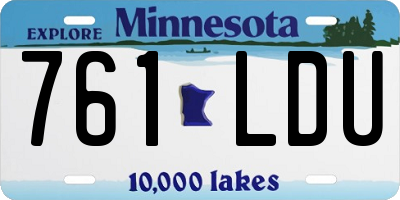 MN license plate 761LDU