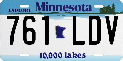 MN license plate 761LDV