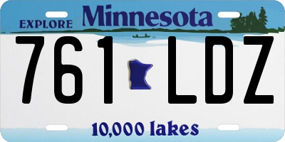 MN license plate 761LDZ