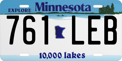 MN license plate 761LEB