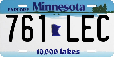 MN license plate 761LEC