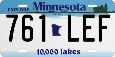 MN license plate 761LEF