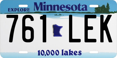 MN license plate 761LEK