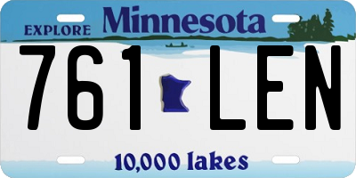 MN license plate 761LEN