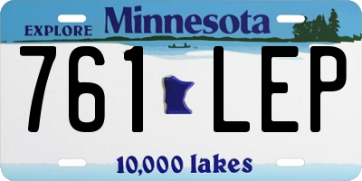 MN license plate 761LEP