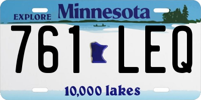 MN license plate 761LEQ