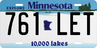MN license plate 761LET