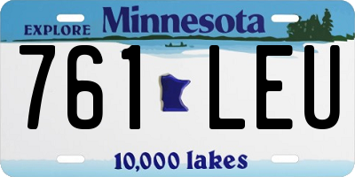 MN license plate 761LEU