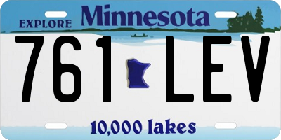 MN license plate 761LEV