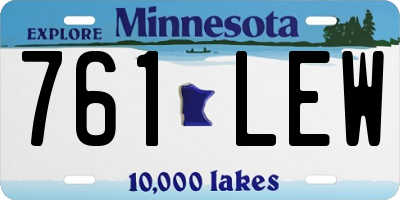 MN license plate 761LEW
