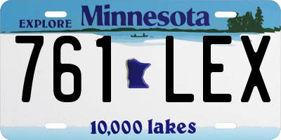 MN license plate 761LEX