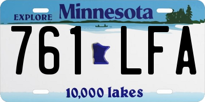 MN license plate 761LFA
