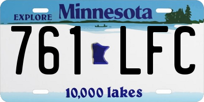 MN license plate 761LFC