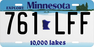 MN license plate 761LFF