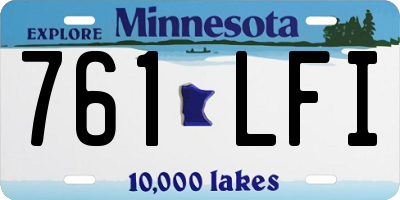 MN license plate 761LFI