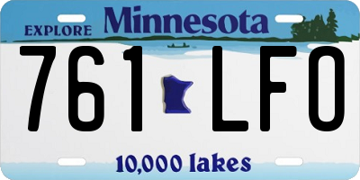 MN license plate 761LFO