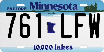 MN license plate 761LFW