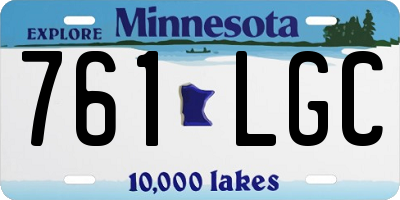 MN license plate 761LGC
