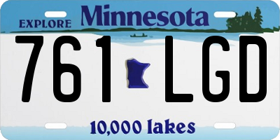 MN license plate 761LGD