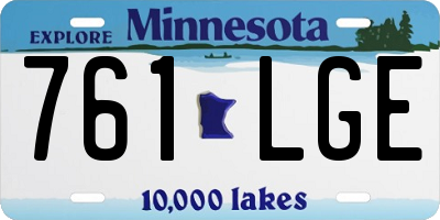 MN license plate 761LGE