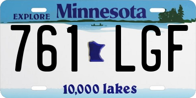 MN license plate 761LGF