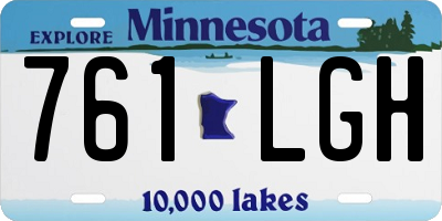 MN license plate 761LGH
