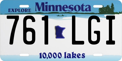MN license plate 761LGI