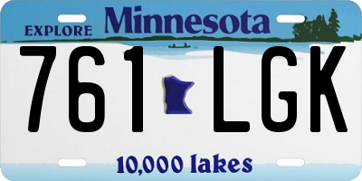 MN license plate 761LGK