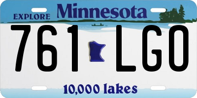 MN license plate 761LGO