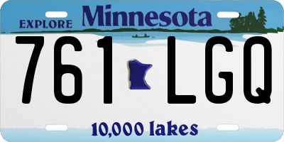 MN license plate 761LGQ