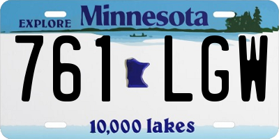 MN license plate 761LGW